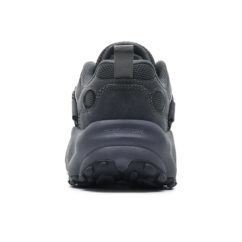 PEAK Taichi Bagel Shoes Abrasion Resistant Height Increasing Rebound Low Top Casual Shoes Men's Dark Gray-4