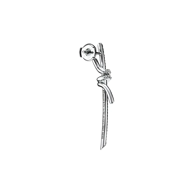 TIFFANY & CO. 18K White Gold Earrings Women's Silver-2