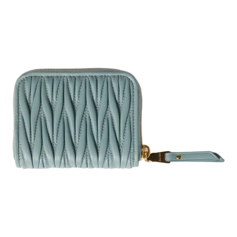 MIU MIU Sheepskin Coin Purse Unisex Light Green-1