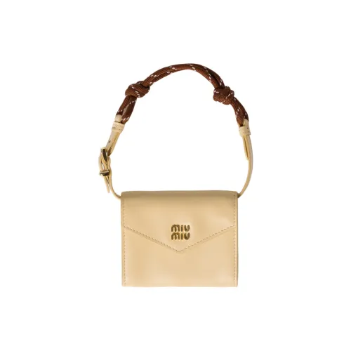 MIU MIU Cow Leather One Shoulder Wallet Women's Brown