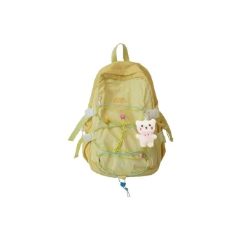 Yalu Nylon Backpack Regular Women's Black/Yellow/Lake Blue/Pink