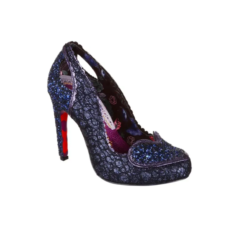 IRREGULAR CHOICE Loren Love Slim Heel High Heels 10.3cm Women's Marine Blue-1