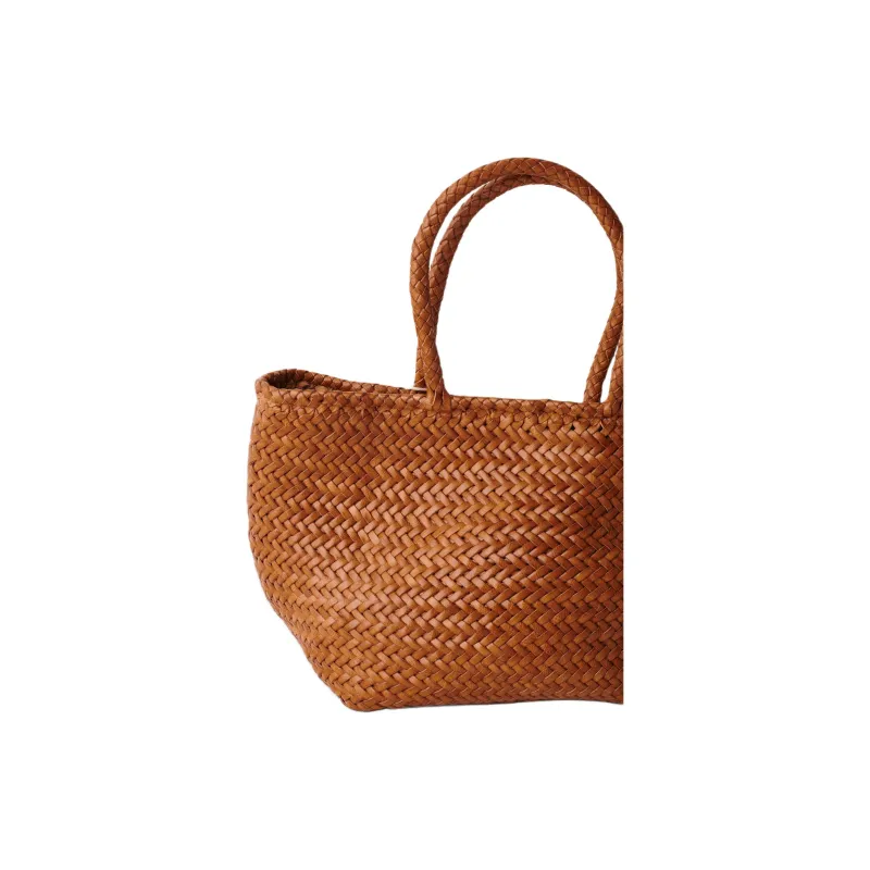 Dragon Diffusion Buffalo Calfskin Handbag Trumpets Unisex Brown-3