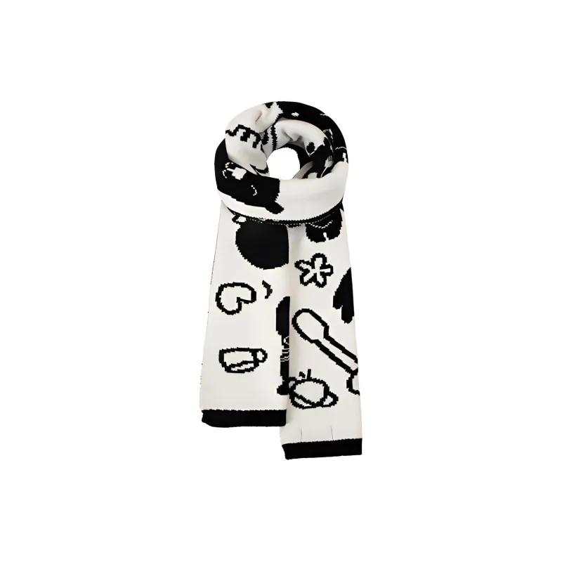 BAIJUAN Knit Scarves Unisex-4