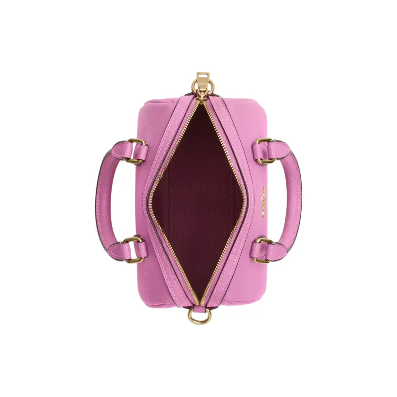 COACH Rowan Leather Shoulder Bag, Crossbody Bag, Handbag Mini Women's Fuchsia-2