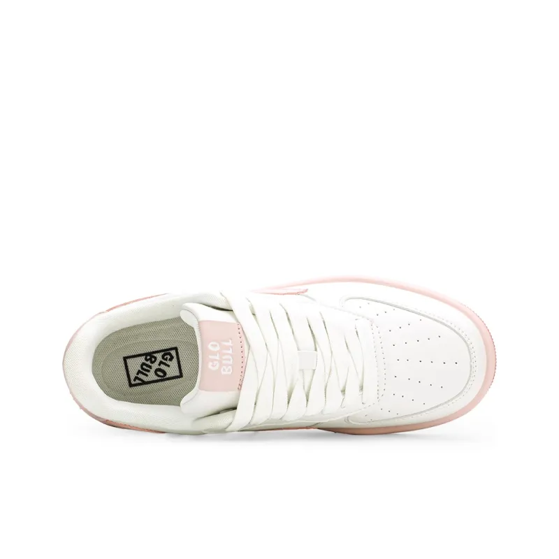 GLO BULL Anti Slip Wear Resistant Low Top Skateboard Shoes Women's White Pink-3