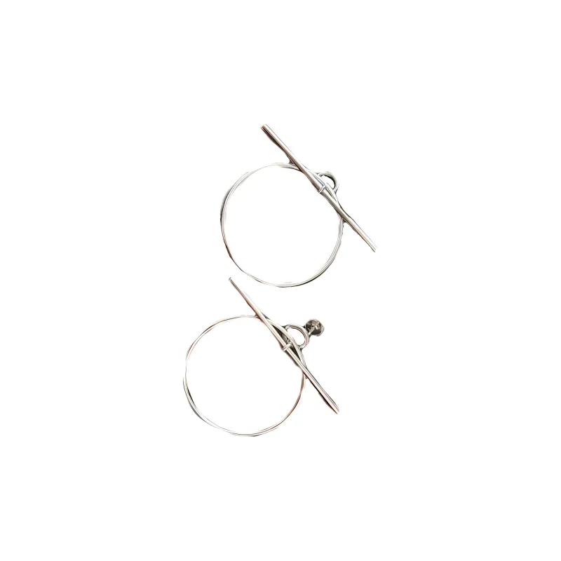 HERMES 925 Sterling Silver Earrings Women's Silver-2