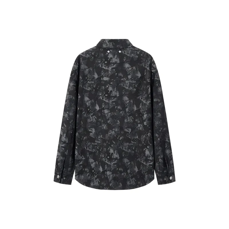 JOHN RICHMOND FW24 Denim Jacket Men's Black Camouflage-1