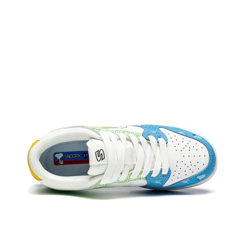 SNOOPY S.Dunk Skateboard Shoes Women's Low Top Blue Green-4