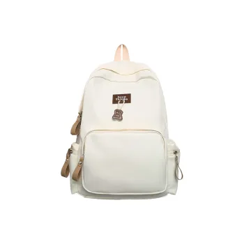 LUVISTRUE Nylon Backpack Unisex White/Black/Khaki/Peacock Blue