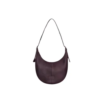 LONGCHAMP Essential Cow Leather Shoulder Bag Tubas Women's Eggplant Color