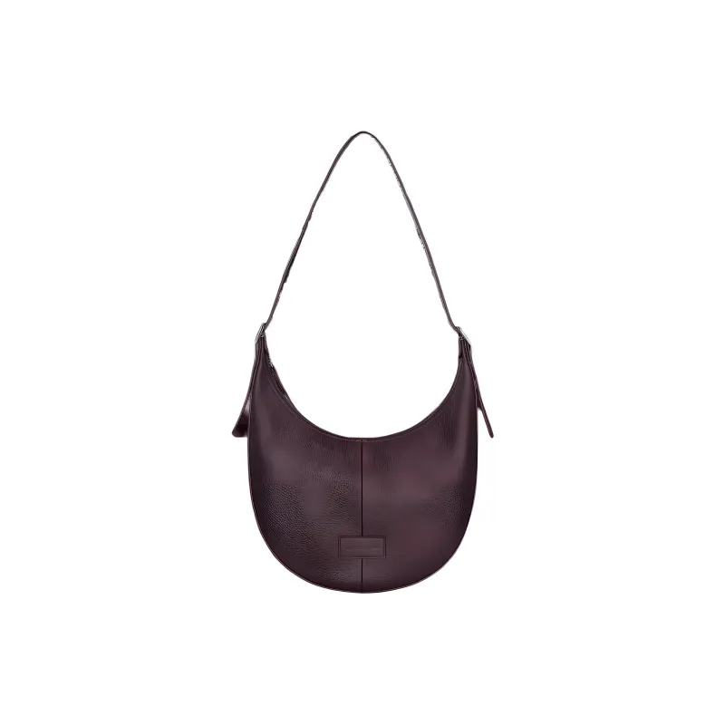 LONGCHAMP Essential Cow Leather Shoulder Bag Tubas Women's Eggplant Color-0
