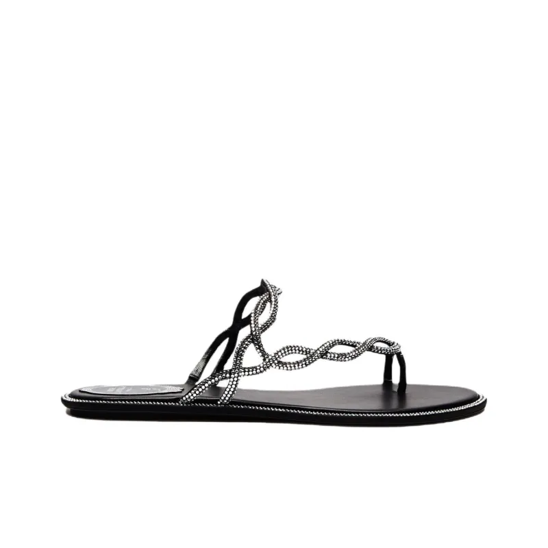 RENE CAOVILLA Slip Resistant Flip Flops Women's Black-1