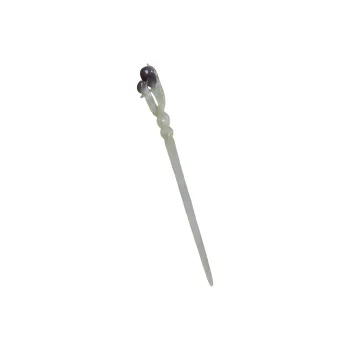 Jade Charm Yao Hetian Jade Premium Hairpin Pale Greenish White Jade Women's