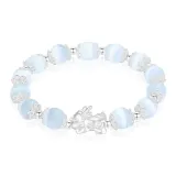 [Silver]S999 Fine Silver Wealth Gorging Pi Xiu Beaded Bracelet