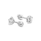 White-Iridescent Sparkle Star Stud Earrings (3MM)