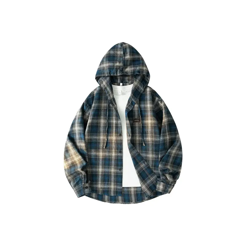 PAEFA Shirt Unisex Blue And Gray Plaid-0