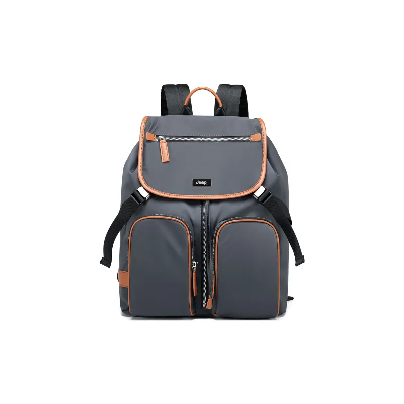 Jeep Polyester With PU Backpack Regular Men's Black/Silver Gray/Khaki-4