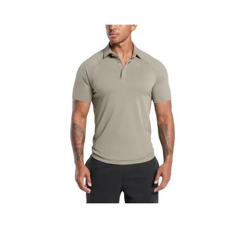 GYMSHARK Polo Shirt Men's Linen Brown