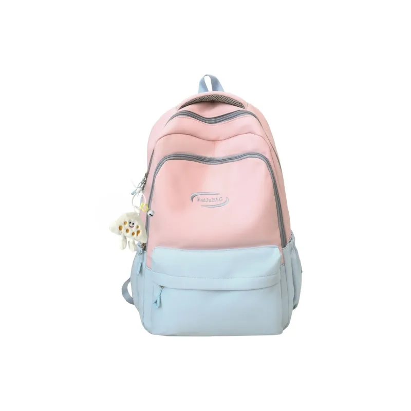 Yalu Nylon Backpack Unisex White/Light Yellow/Orange/Khaki/Pink-15