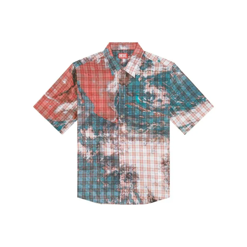 DIESEL S Umbe Ssl Globe Checked Shirt-0