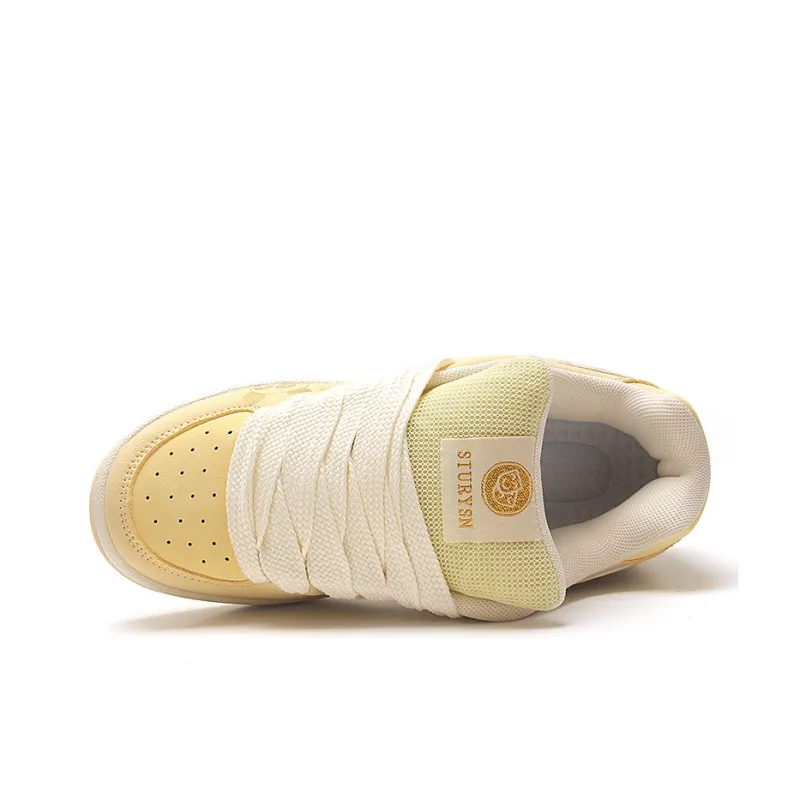 STUR YSN Low Top Skateboard Shoes Women's Almond Yellow-5