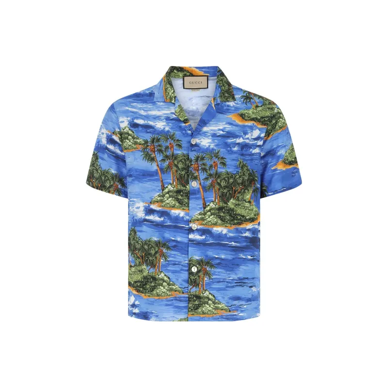 GUCCI Shirts Men Blue-0