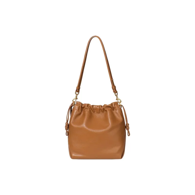 BAGTREE Cow Leather Bucket Bags Crossbody Bag, Shoulder Bag Trumpets Women's Multicolor-2