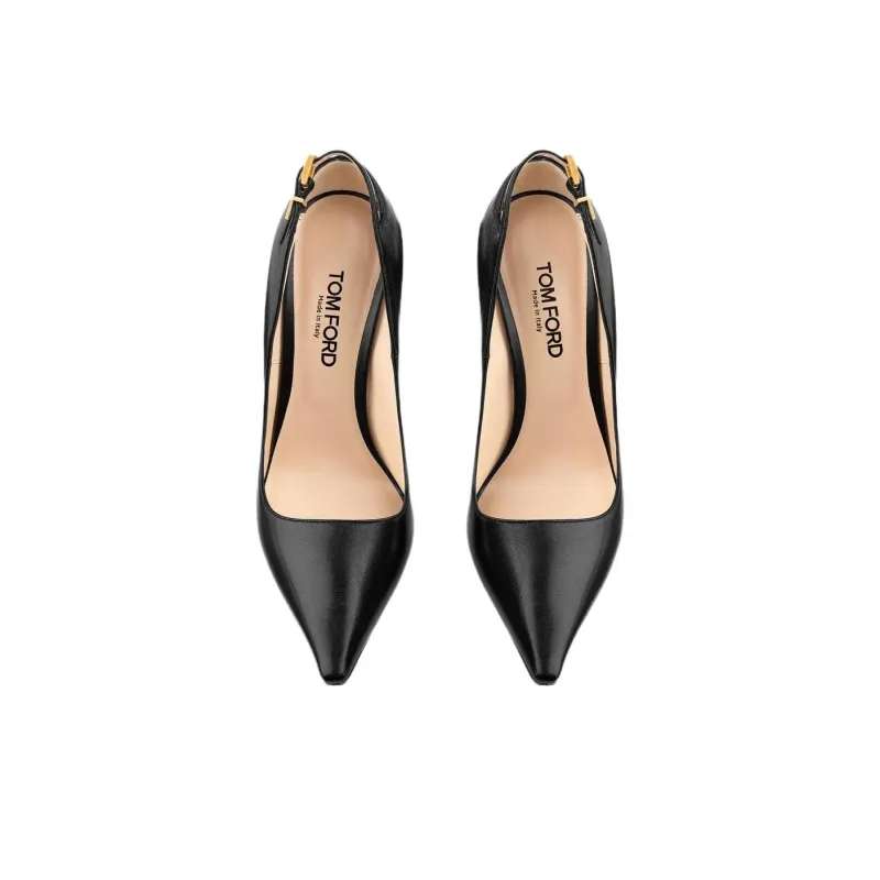 TF Angelina Slim Heel High Heels 10.5cm Women's Black-4
