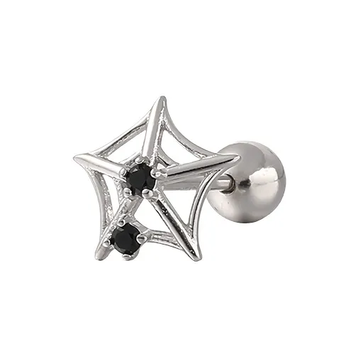 EAR PARTNER Silver Stud Earrings Unisex-2