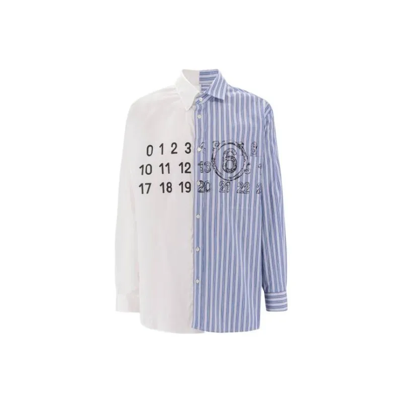 MM6 Maison Margiela Spliced Numbers motif Shirt-0