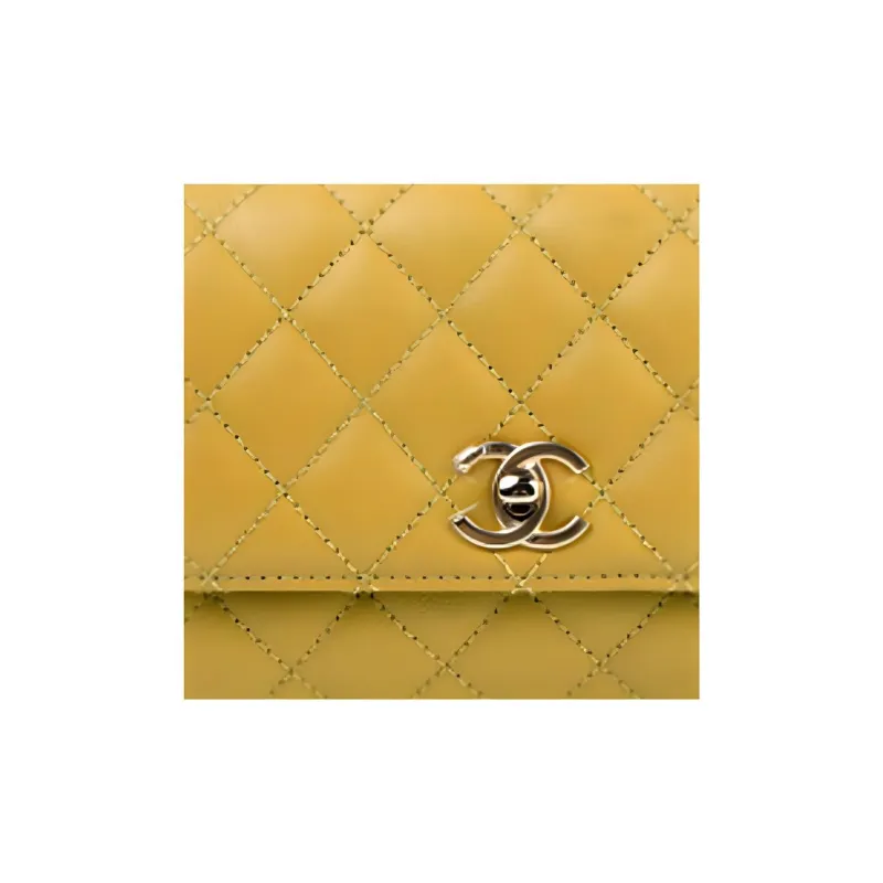 CHANEL Coco Handle Cow Leather Crossbody One Shoulder Handbag Mini Women's Ginger Yellow-1