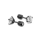 Black-Iridescent Sparkle Star Stud Earrings (5MM)