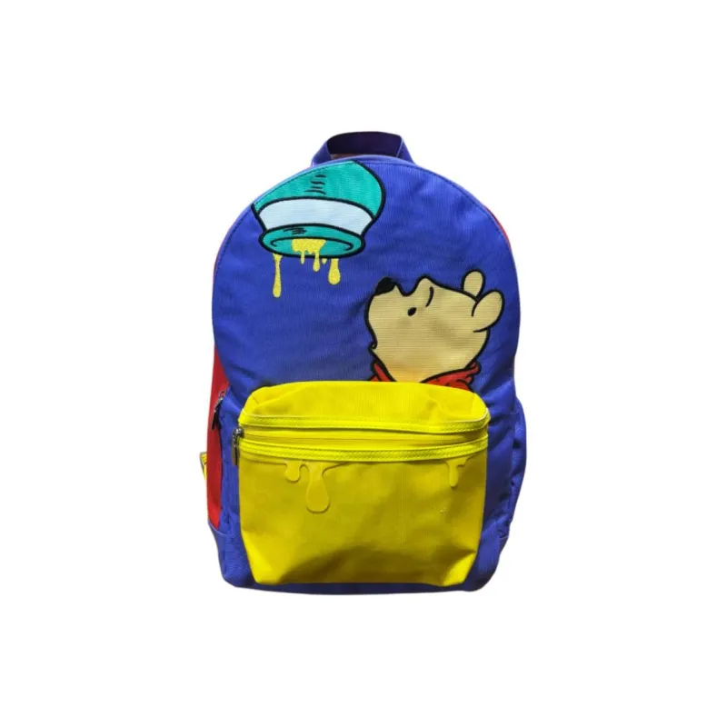 Disney Nylon Fabric Backpack Medium Size Kids' Bear Purple Yellow Color Scheme-1