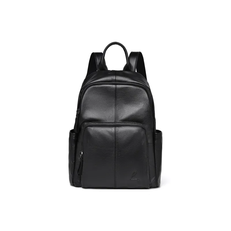Ceion Keust Top Grain Cow Leather Backpack Women's Black-1