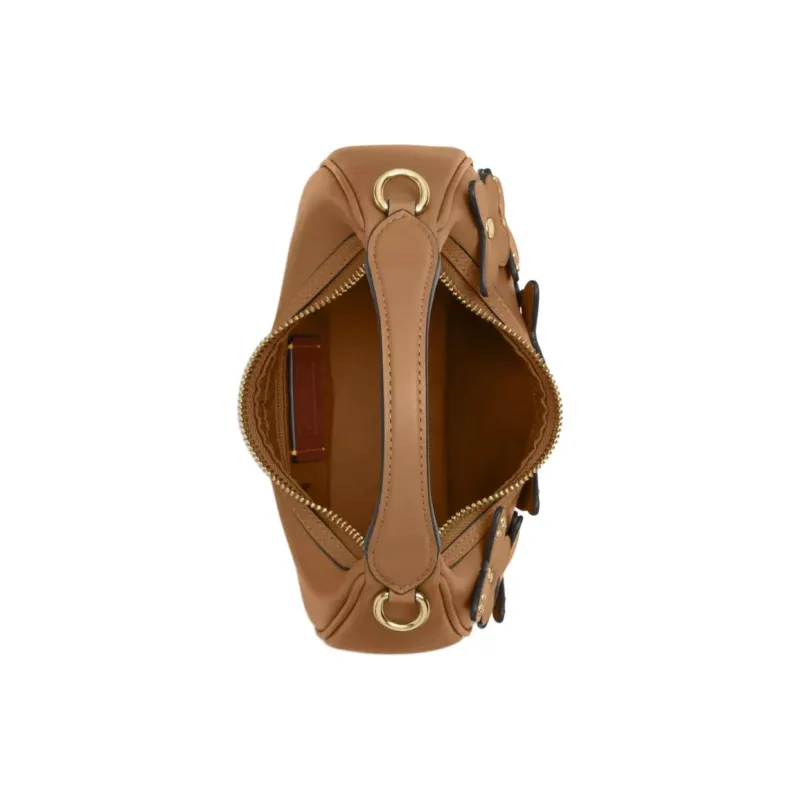 COACH CARMEN Leather Shoulder Bag, Crossbody Bag, Handbag Mini Women's Honeys Brown-2