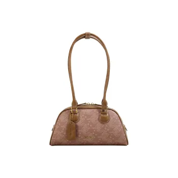 LOSEA Cultural Relics Collaboration 'Tea Fluff' Artificial Leather 2025 Shoulder Bag Medium Size Women's