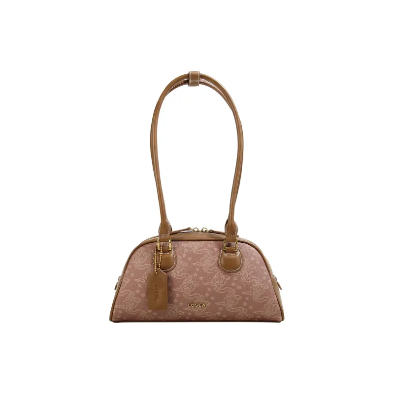 LOSEA Cultural Relics Collaboration 'Tea Fluff' Artificial Leather 2025 Shoulder Bag Medium Size Women's-0