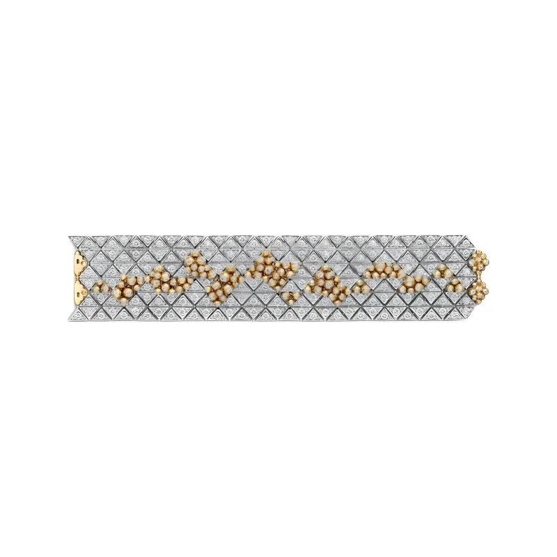 CARTIER Gold White Gold Diamond Bangles Unisex Silver-1