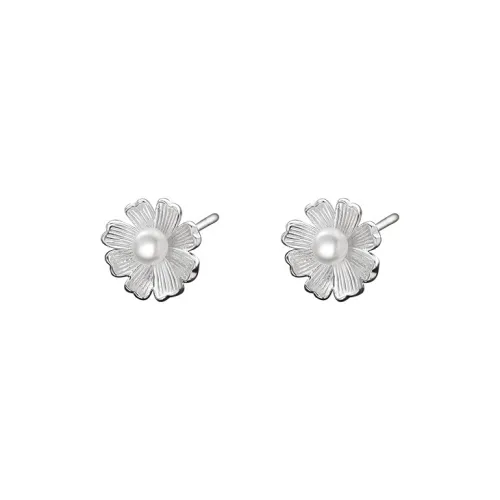 NIANNIANXI S 999 Fine Silver Stud Earrings Women's
