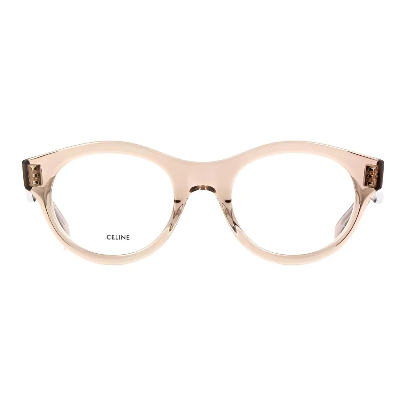 CELINE Acetate Oval Eyeglass Frames Men's Pink-1