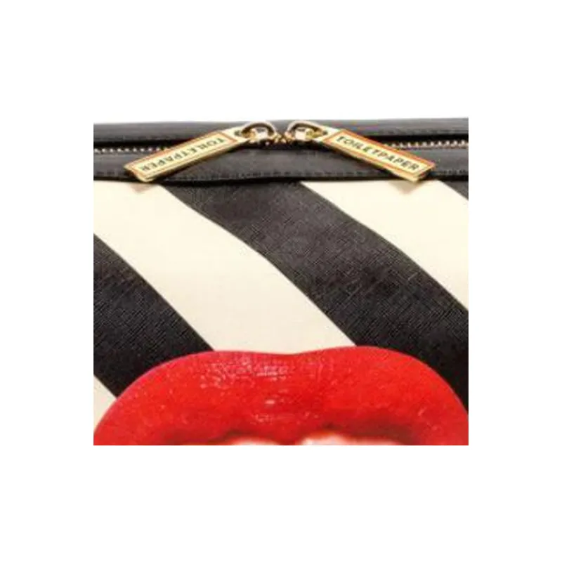 SELETTI Toilet Paper Stripe print Wash Bag-4