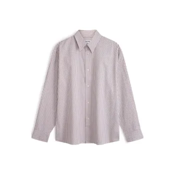 CALVIN KLEIN Simple Collection Shirt Unisex Brown White Stripes