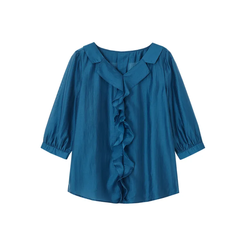 【dme】 Shirt Women's Peacock Blue-1