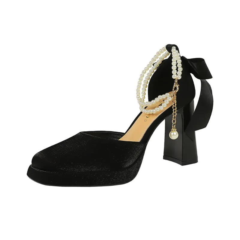 QITUMAUL Chunky Heel High Heels Women's-1