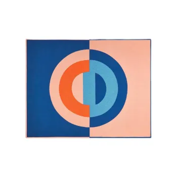 DIOR Cashmere Knit Scarves Women's Orange Blue