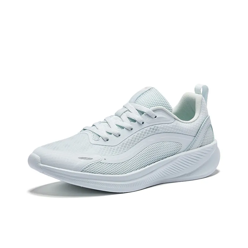 Erke Cushioning Breathable Low Top City Commute Running Shoes Women's Snowflake Gaoerke White-2