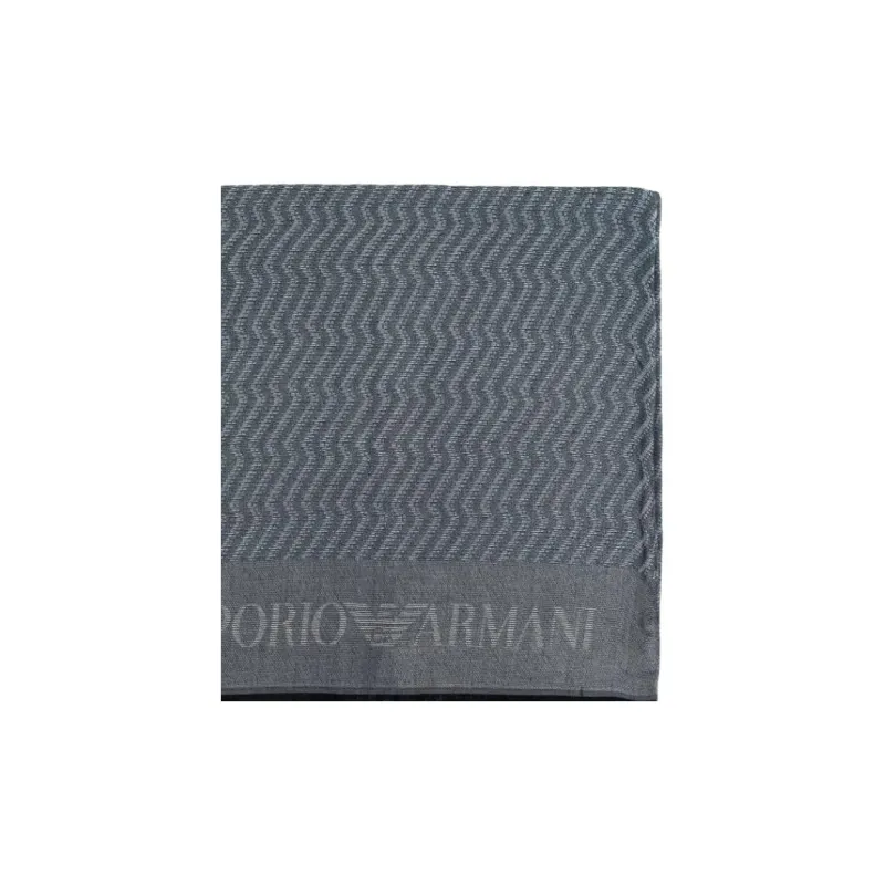 EMPORIO ARMANI Modal Knit Scarves Unisex Gray-1