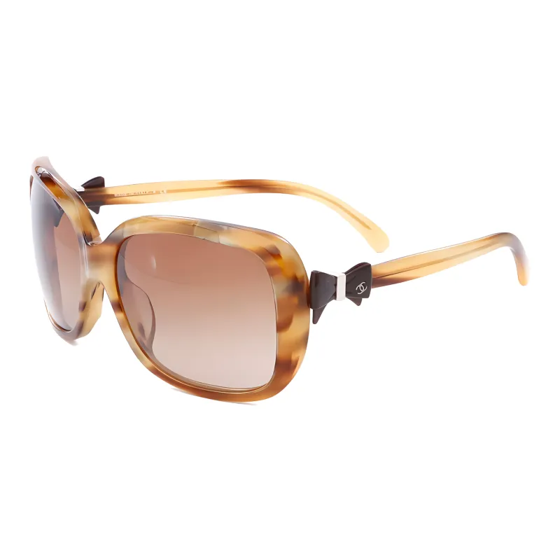 CHANEL Pre-Owned 2000s CC Bow-detail Rectangle-frame Sunglasses-0