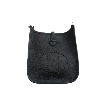 HERMES Evelyne Clemence Bullock Leather Shoulder Bag, Crossbody Bag Mini Women's Slate Gray & Sapphire Blue